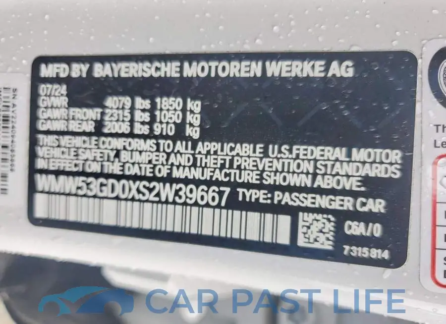 WMW53GD0XS2W39667# 12