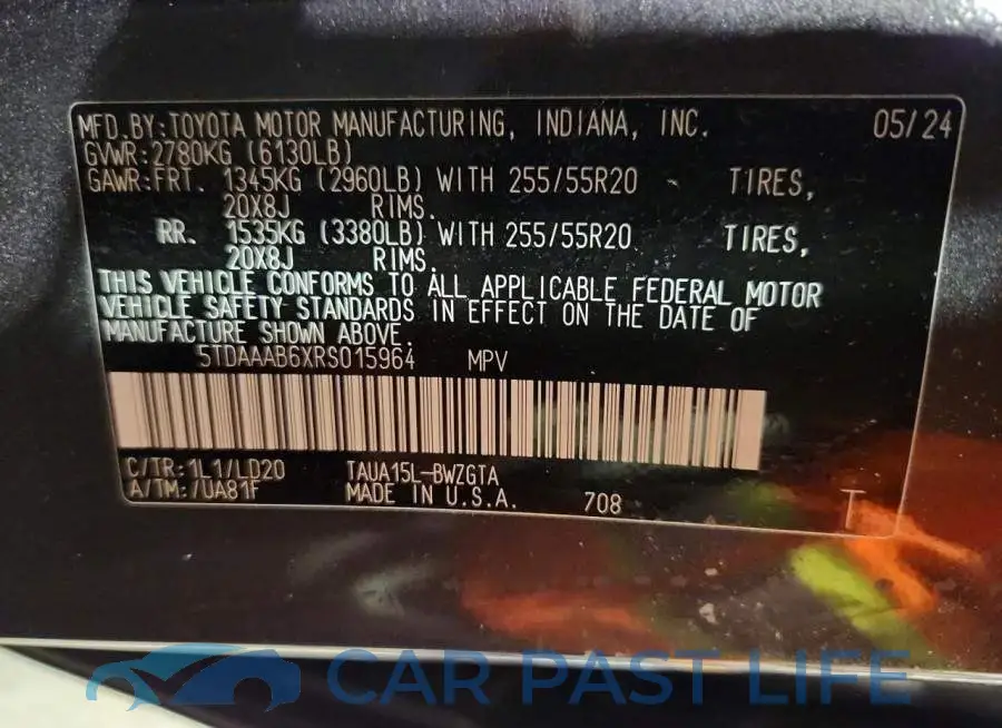 5TDAAAB6XRS015964# 13