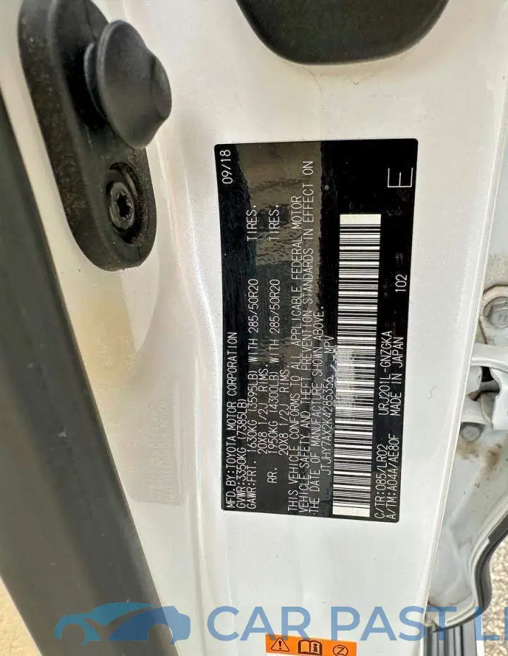 JTJHY7AX2K4285356# 10