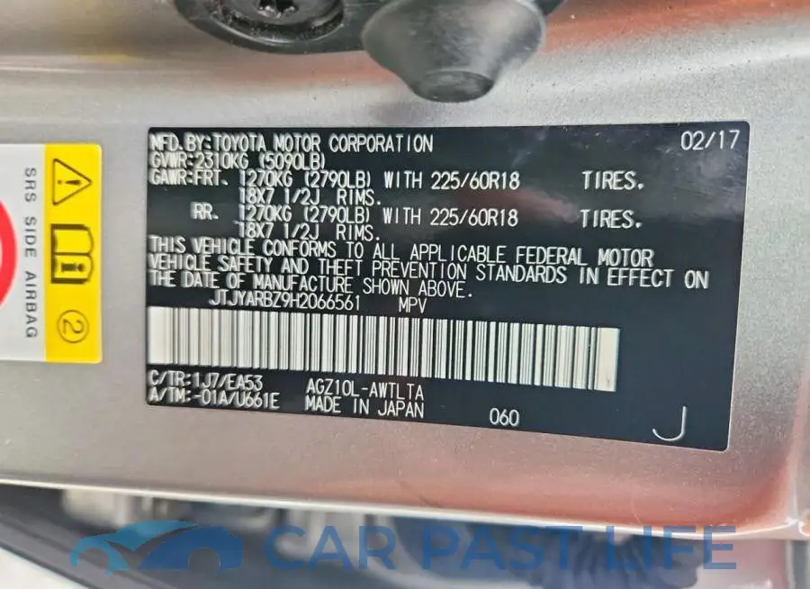JTJYARBZ9H2066561# 13
