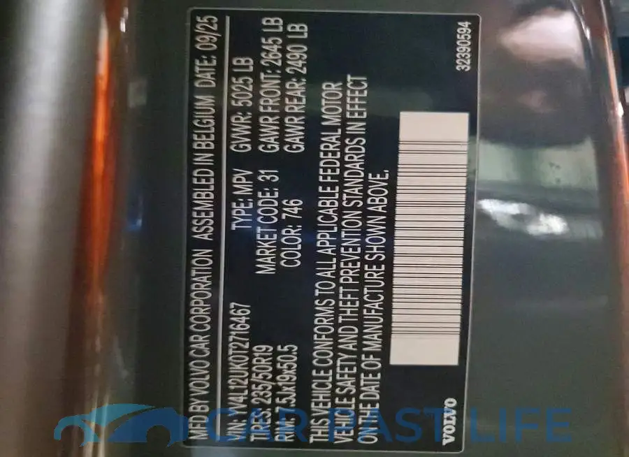 YV4L12UK0T2716467# 13