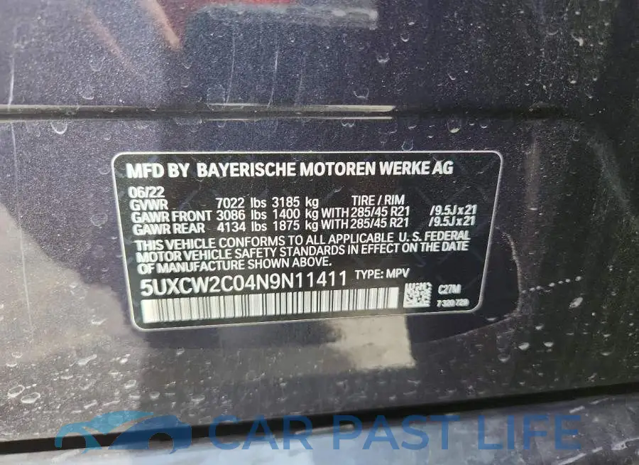 5UXCW2C04N9N11411# 14