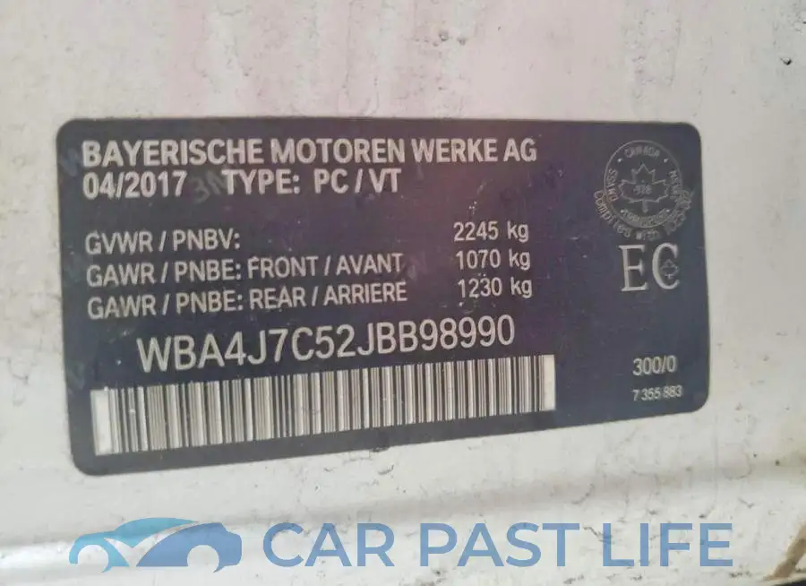 WBA4J7C52JBB98990# 12