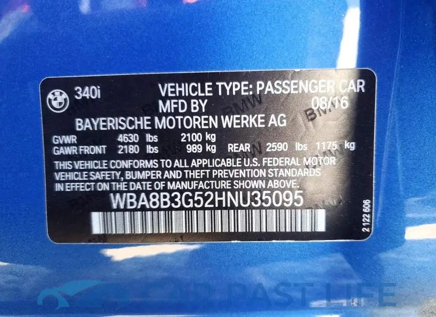 WBA8B3G52HNU35095# 12