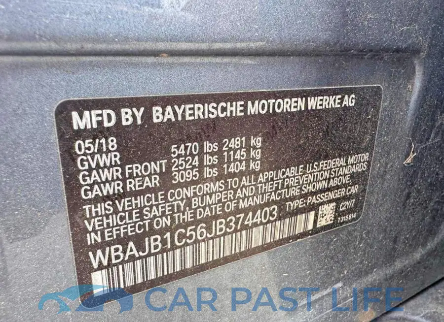WBAJB1C56JB374403# 10