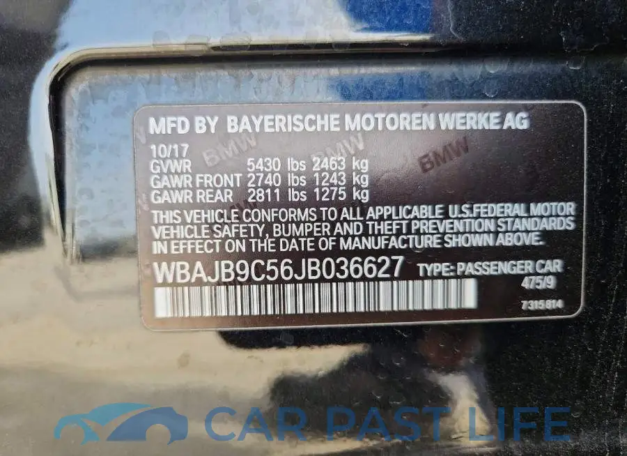 WBAJB9C56JB036627# 12