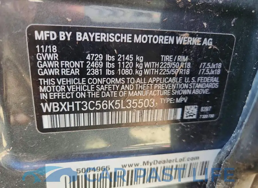 WBXHT3C56K5L35503# 14