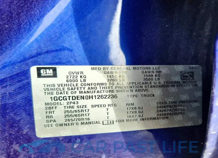 1GCGTDEN0H1262236# 13