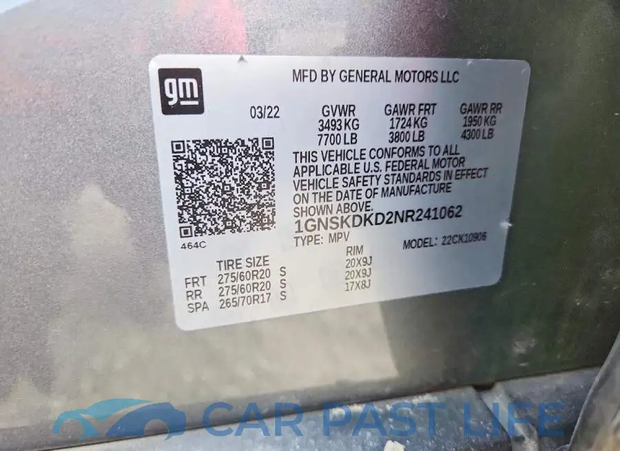 1GNSKDKD2NR241062# 14
