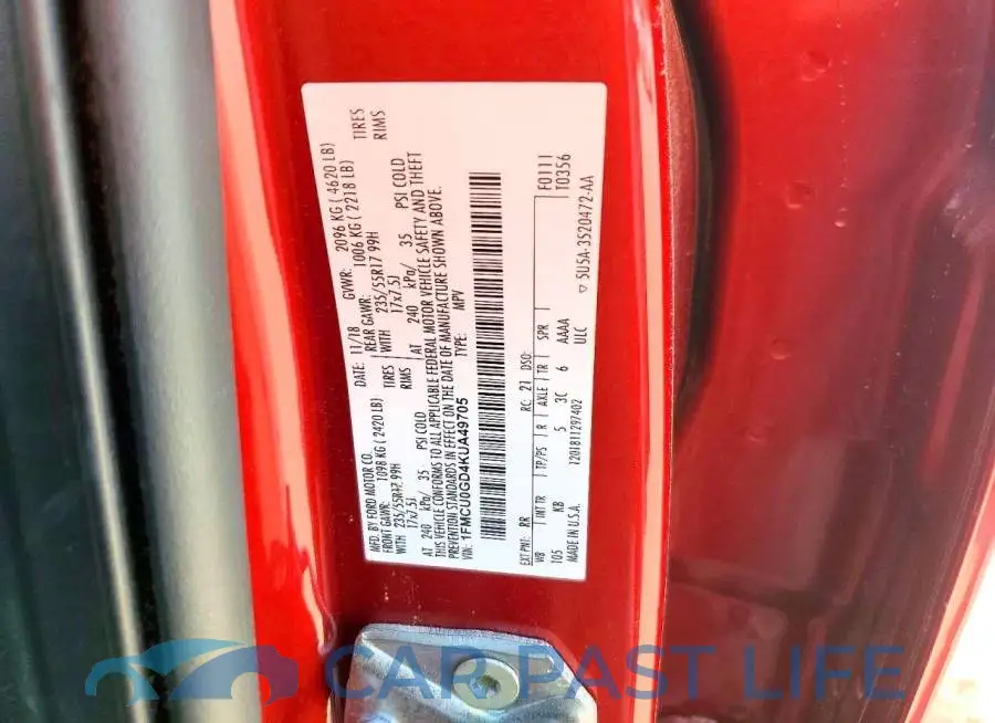 1FMCU0GD4KUA49705# 13