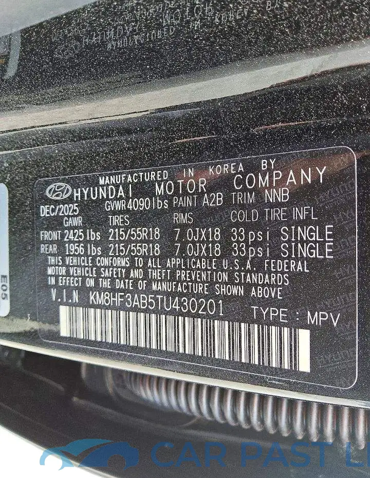 KM8HF3AB5TU430201# 14