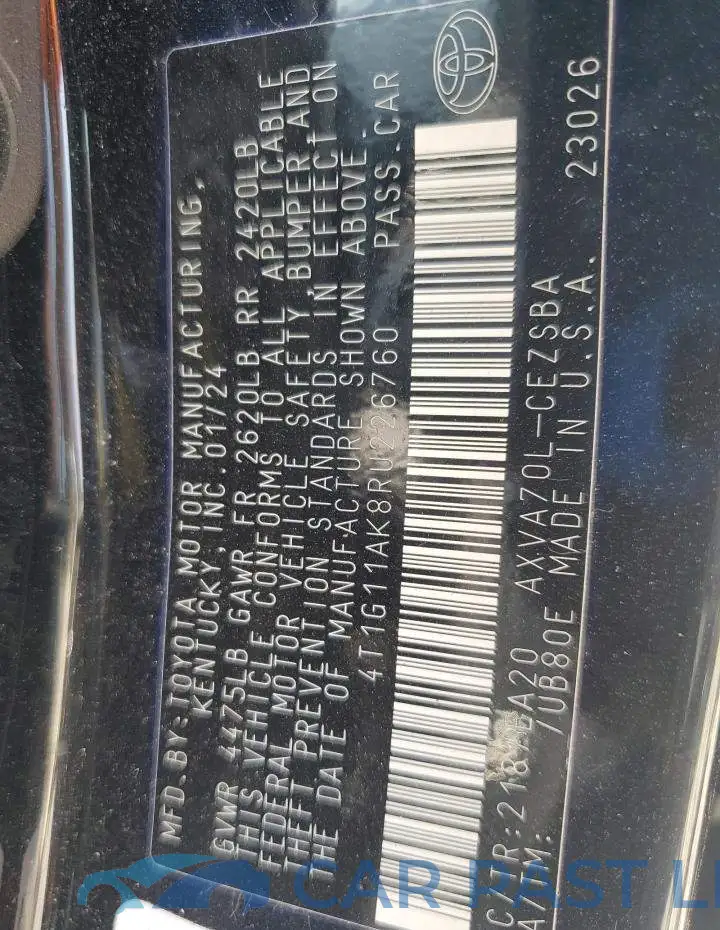 4T1G11AK8RU226760# 12