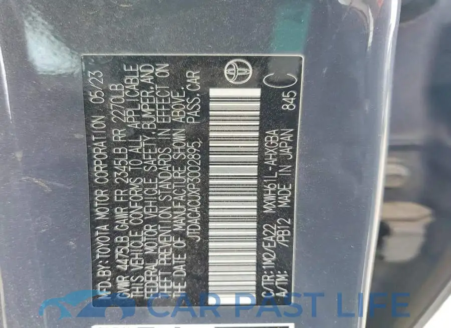 JTDACACUXP3002895# 13