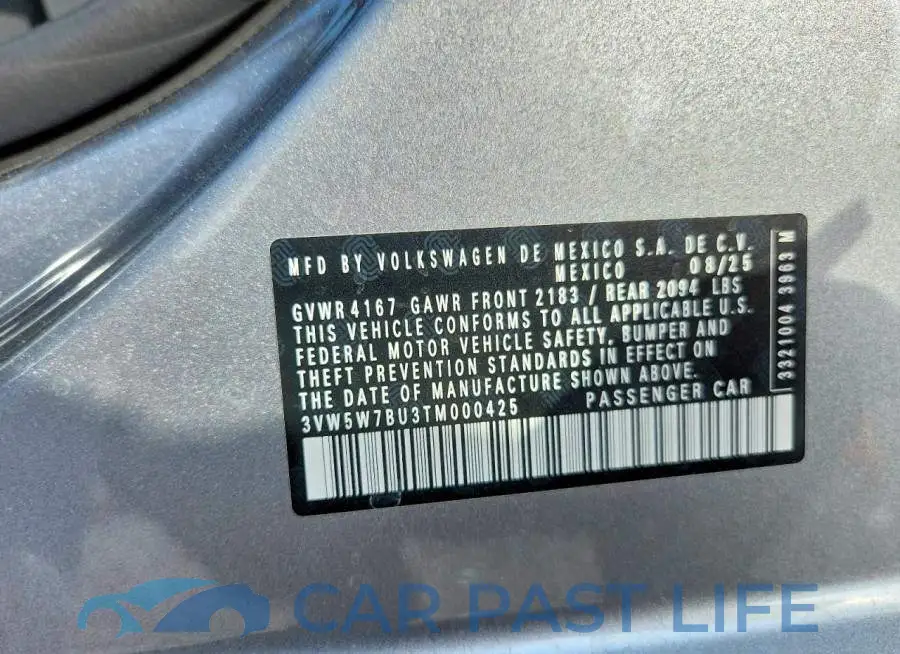 3VW5W7BU3TM000425# 12