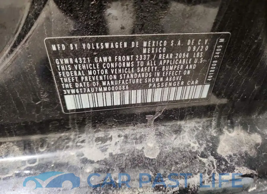 3VW6T7AU7MM000086# 13