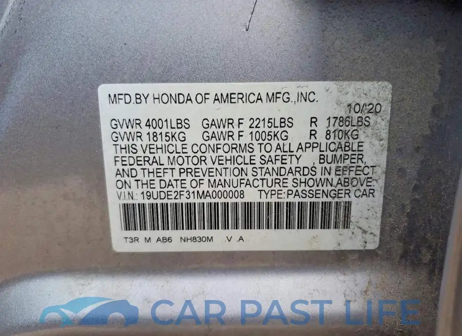19UDE2F31MA000008# 12