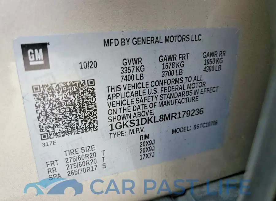 1GKS1DKL8MR179236# 13