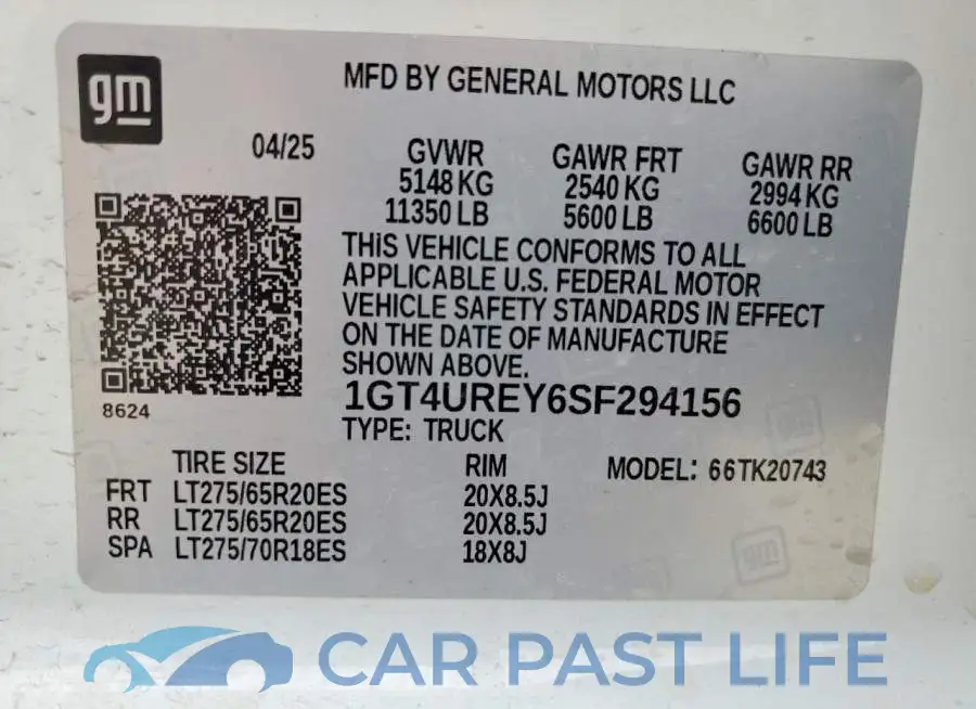 1GT4UREY6SF294156# 12