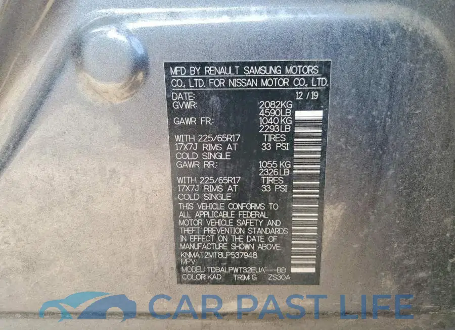 KNMAT2MT8LP537948# 12