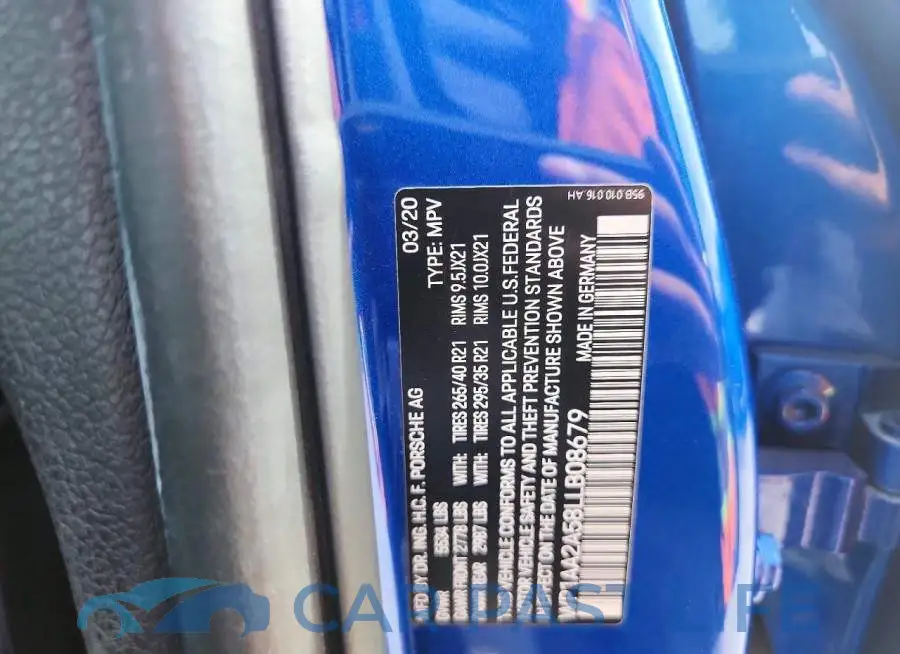 WP1AA2A58LLB08679# 13