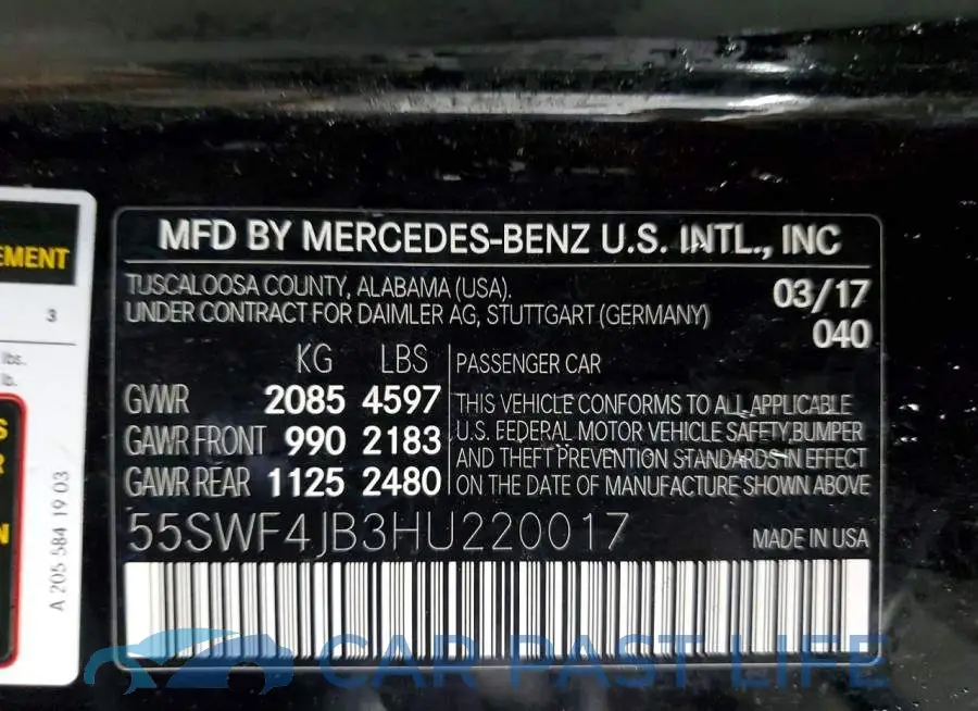 55SWF4JB3HU220017# 12