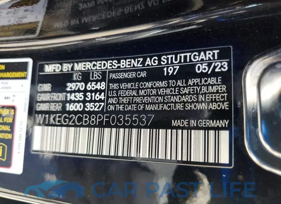 W1KEG2CB8PF035537# 12