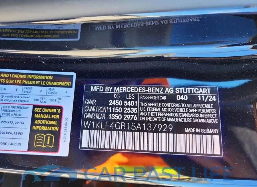 W1KLF4GB1SA137929# 12