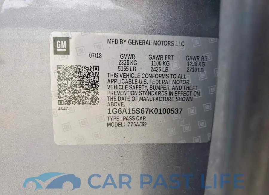 1G6A15S67K0100537# 12