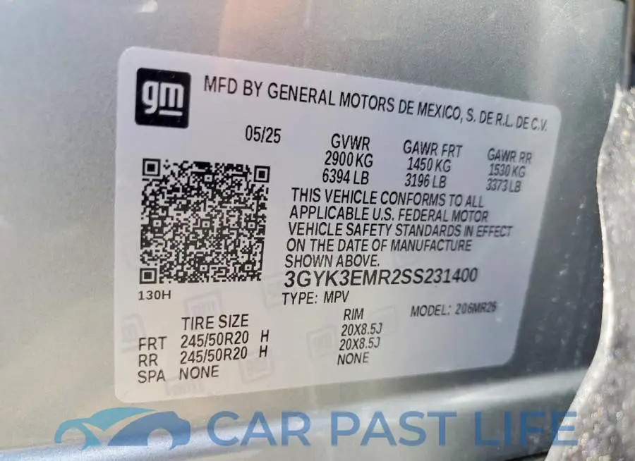 3GYK3EMR2SS231400# 13