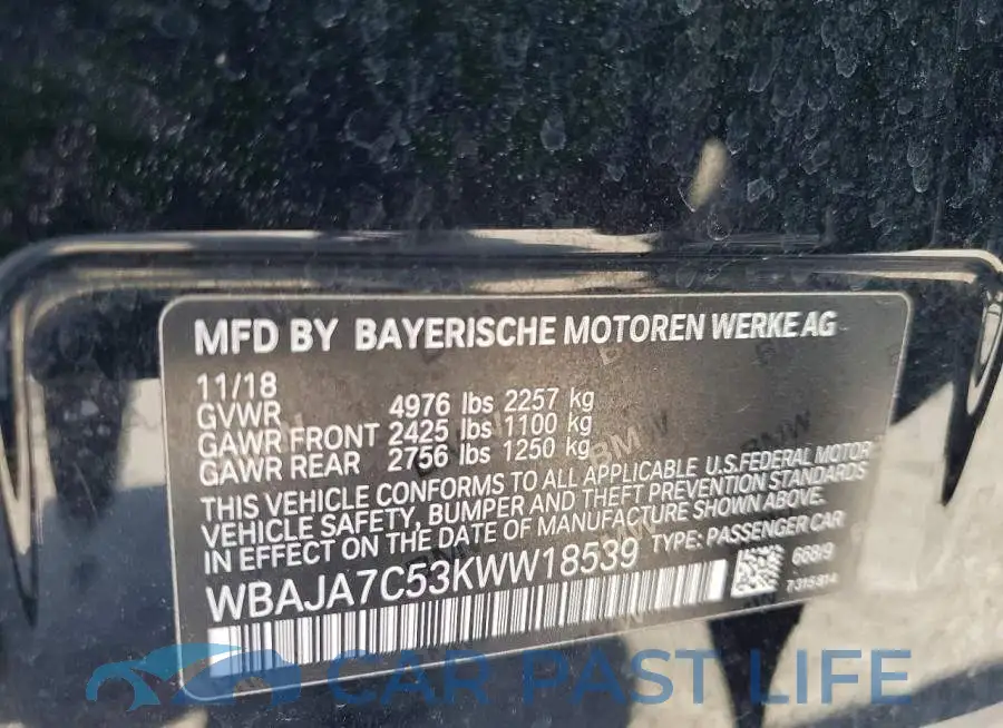WBAJA7C53KWW18539# 12
