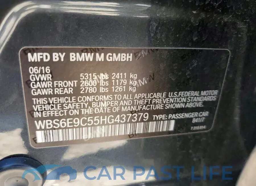 WBS6E9C55HG437379# 12