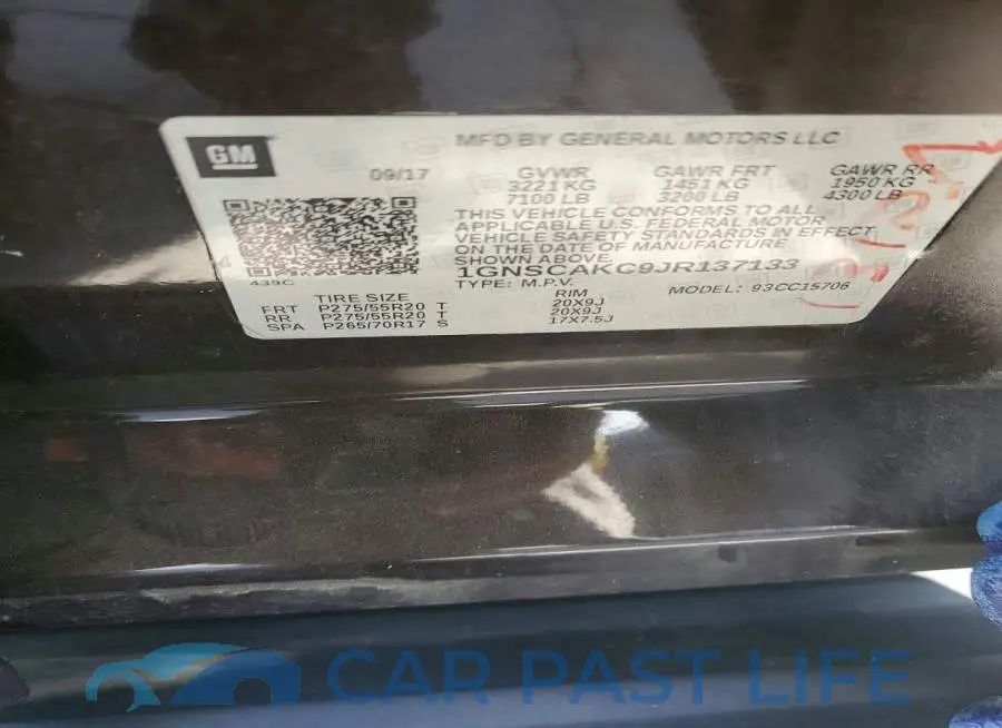 1GNSCAKC9JR137133# 13