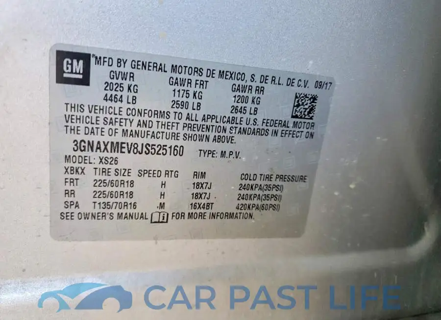 3GNAXMEV8JS525160# 12