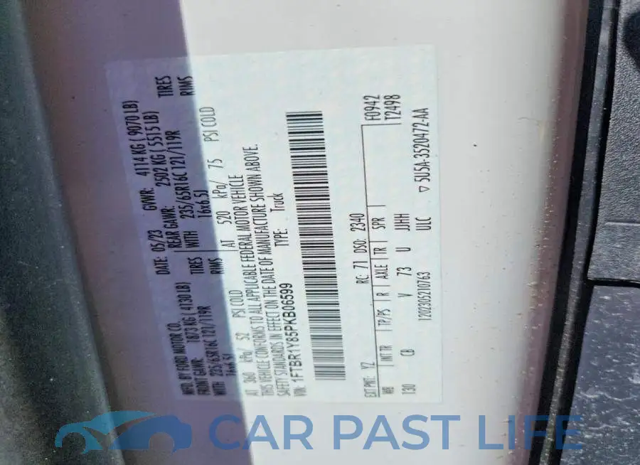 1FTBR1Y85PKB06599# 13