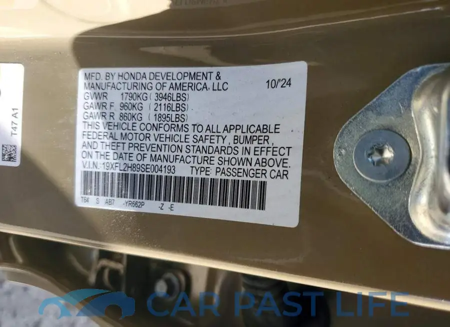 19XFL2H89SE004193# 13