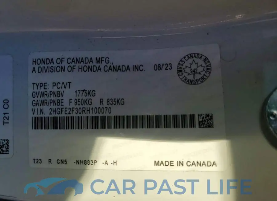 2HGFE2F30RH100070# 12