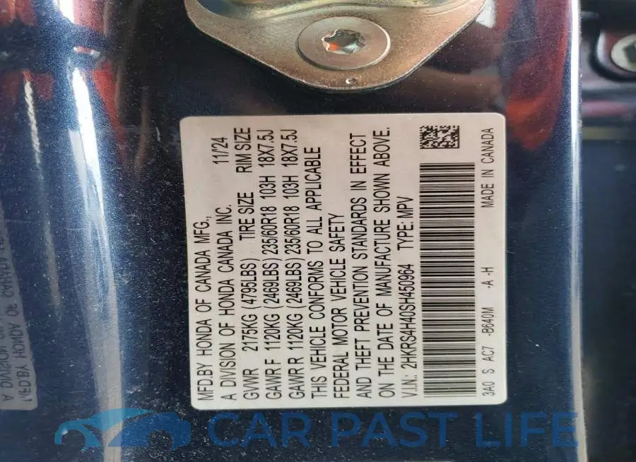2HKRS4H40SH450964# 13