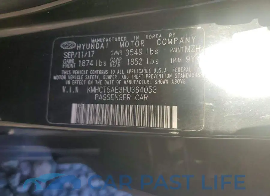 KMHCT5AE3HU364053# 13