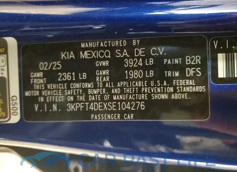 3KPFT4DEXSE104276# 12