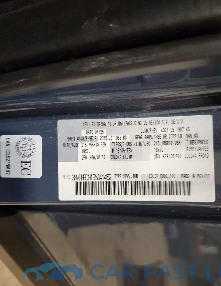 3MVDMBDM1SM841452# 13