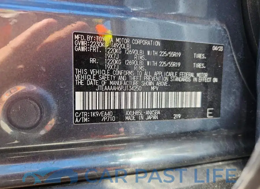 JTEAAAAH6PJ134250# 13