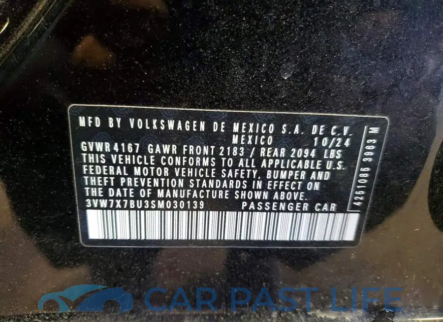 3VW7X7BU3SM030139# 12