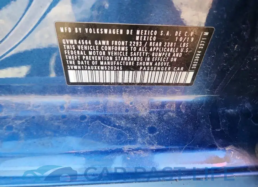 3VWH17AUXKM520245# 12
