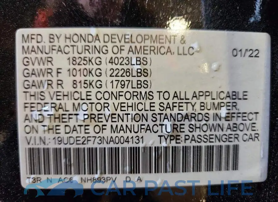 19UDE2F73NA004131# 13