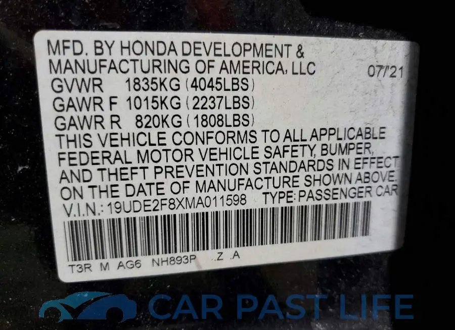 19UDE2F8XMA011598# 13