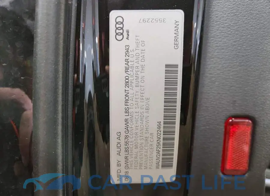 WAUV2AF25KN022464# 13