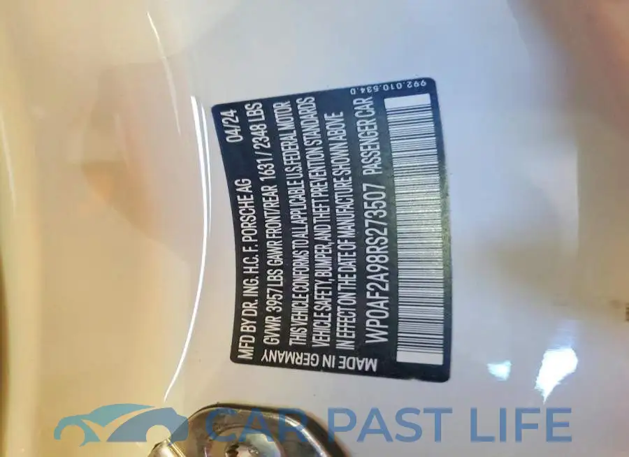 WP0AF2A98RS273507# 12