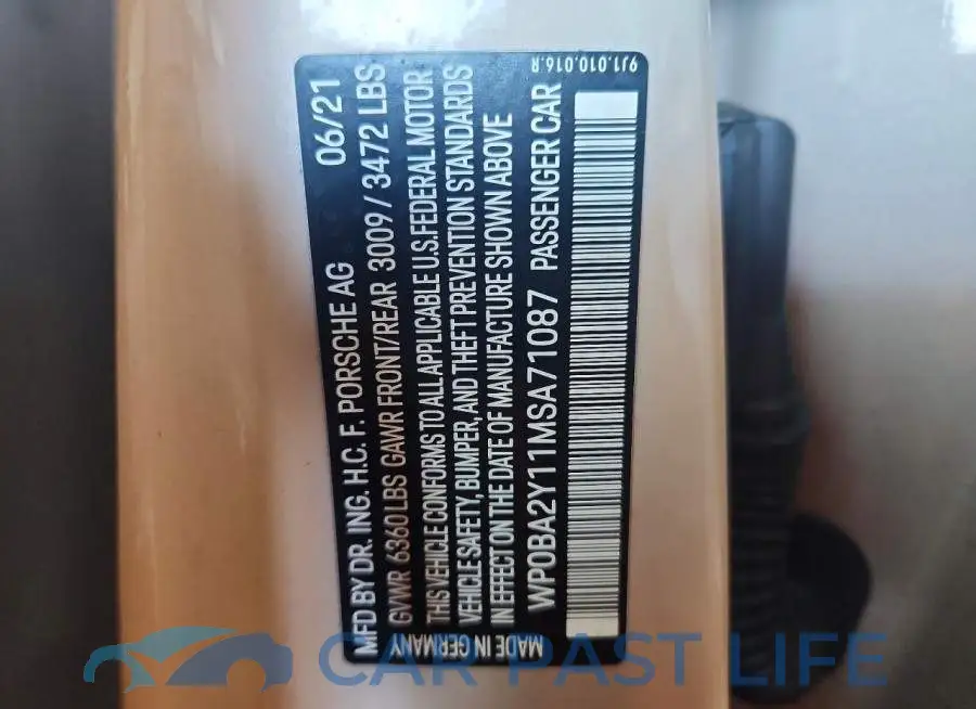 WP0BA2Y11MSA71087# 14