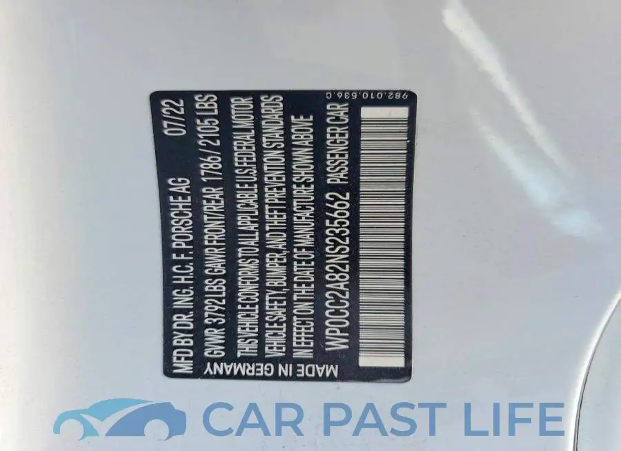 WP0CC2A82NS235662# 12