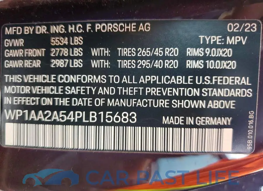 WP1AA2A54PLB15683# 13